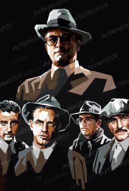 Dokunulmaz Popüler Filmler Retro Sanat Vektörü