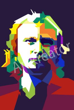Phil Collins Genesis Şarkıcısı Müzisyen Pop Art WPAP Vektörü