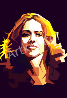 Cheryl Crow Amerikalı Şarkıcı Retro Resimli Vektör Eğilimi