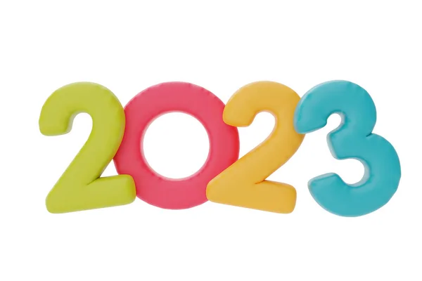 Número Colorido 2023 Para Ano Novo Natal Isolado Fundo Branco — Fotografia de Stock