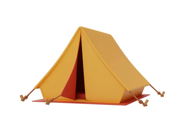 관광객들의 텐트는 컨셉트 휴가등에 고립되어 있습니다 렌더링 — 스톡 사진