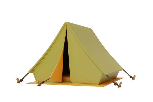 관광객들의 텐트는 컨셉트 휴가등에 고립되어 있습니다 렌더링 — 스톡 사진