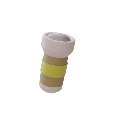 El feneri beyaz arka planda izole edilmiş, kamp malzemeleri, yaz kampı konsepti, tatil tatili. 3d oluşturma