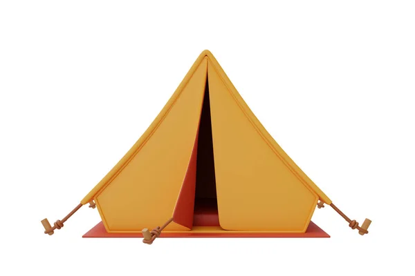 Touristisches Zeltlager Isoliert Auf Weißem Hintergrund Campingausrüstung Konzept Sommerlager Urlaub — Stockfoto