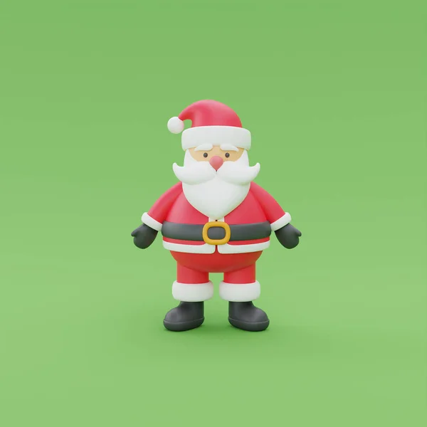 Render Cartoon Character Santa Claus Merry Christmas New Year — Stock Photo, Image
