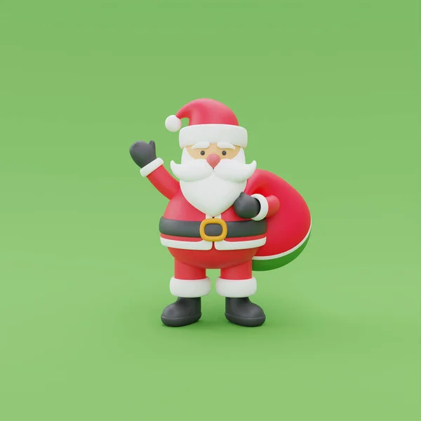 Renderização Desenho Animado Personagem Santa Claus Feliz Natal Ano Novo — Fotografia de Stock