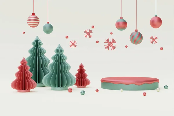 Christmas New Year Background Xmas Pine Tree Decoration Christmas Product — Stock Photo, Image