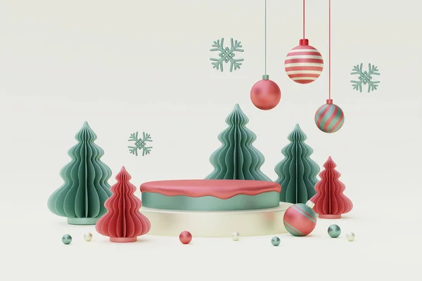Christmas New Year Background Xmas Pine Tree Decoration Christmas Product — Stock Photo, Image