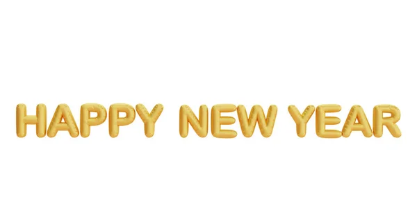 Happy New Year Golden Text Isolated Decoration Chinese New Year — Stock Photo, Image