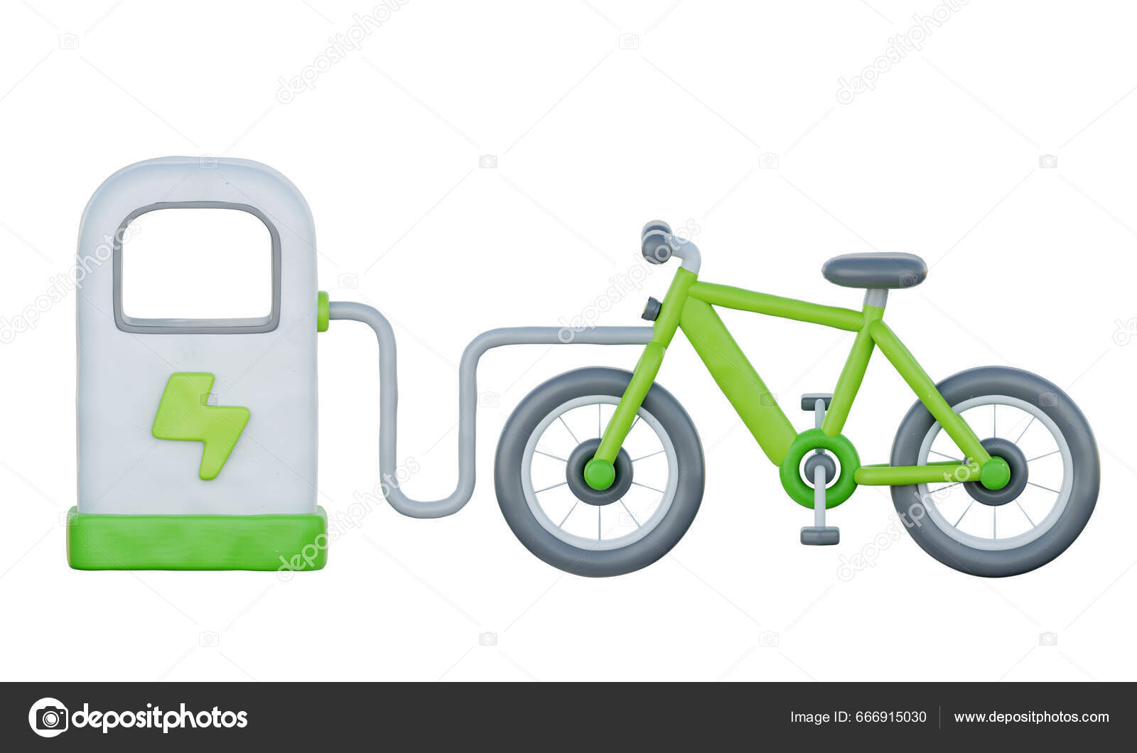 Green Electric Bike Charger Stand Clean Energy Environmental