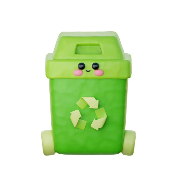 Papelera Reciclaje Con Botella Plástico Día Mundial Del Medio Ambiente — Foto de Stock