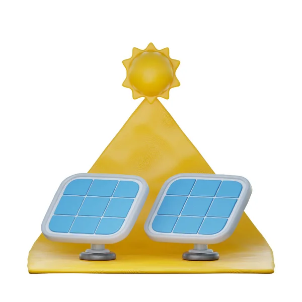 Solar Sun Environmental Alternative Energy Clean Energy Cartoon Style Rendering — Stock Photo, Image