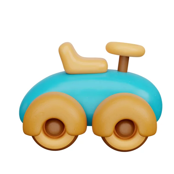 Děti Hračky Dřevěné Auto Vykreslování — Stock fotografie