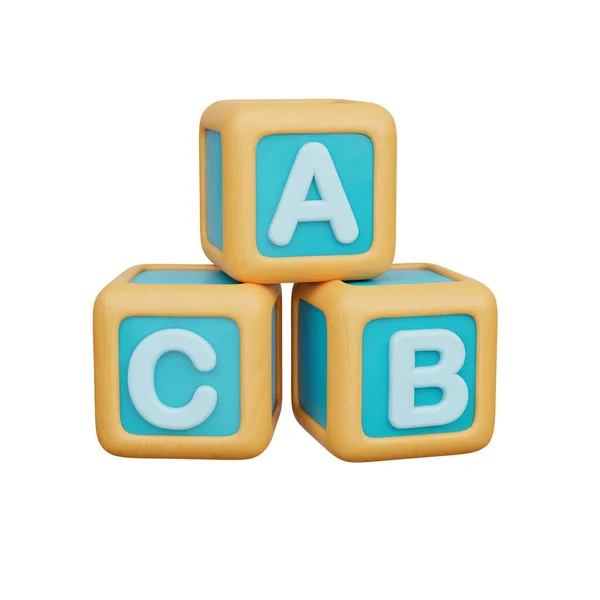 Kids Jouet Bois Alphabet Cubes Rendu Images De Stock Libres De Droits