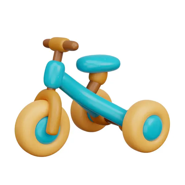 Kids Brinquedo Triciclo Madeira Renderização Imagens Royalty-Free