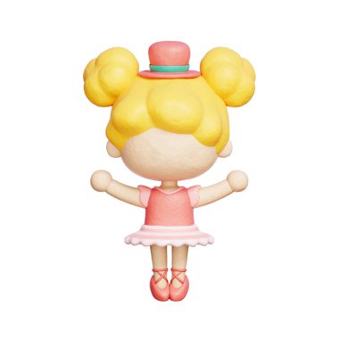 Sirk Kızı, Karnaval, Eğlence Parkı, 3 boyutlu çizim.