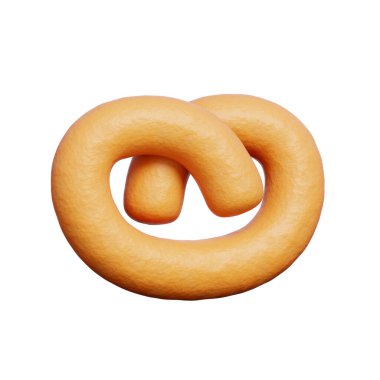 3D Pretzel, fırında tatlı, fırında pişirme aletleri, 3D görüntüleme.