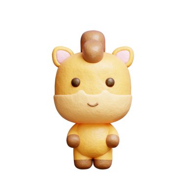 3 boyutlu şirin at duruşu, çizgi film karakteri, 3 boyutlu çizim.