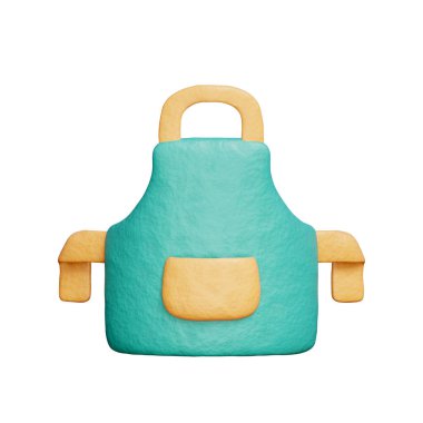 Önlük, mutfak gereçleri, pişirme ve pişirme elementleri, 3B oluşturma.