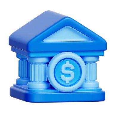Banka Binası, Bankacılık Finans Servisi, 3D görüntüleme.