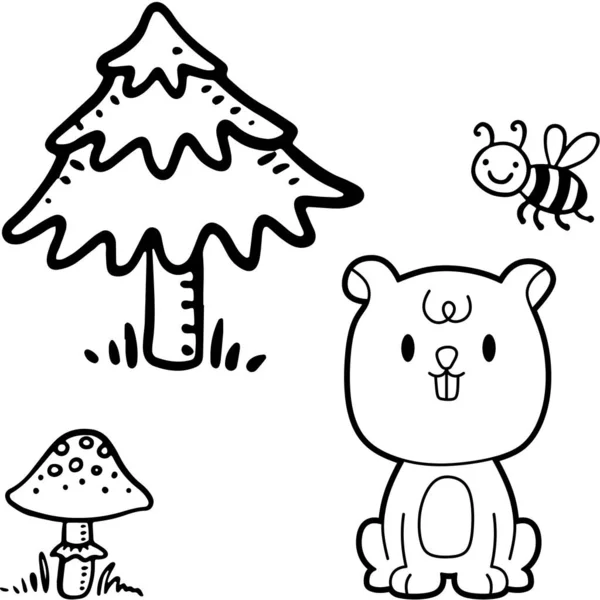 coloring book for children, cute animals