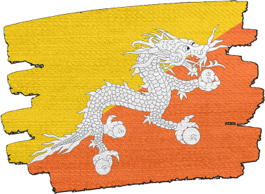 Bhutan Bayrağı, kumaş dokusundan yapılmıştır.