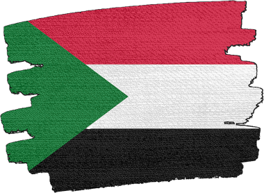 Sudan Bayrağı, kumaş dokusundan yapılmış.