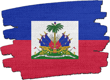 Haiti Bayrağı, kumaş dokusundan yapılmıştır.