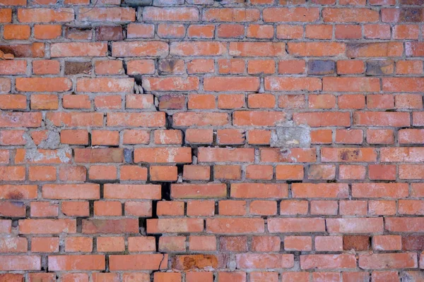 Kırık kırmızı tuğla duvar. Tuğla duvar arkaplanı.