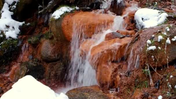 Cascata Del Mulino Davida Inverno Vicino Cesis Lettonia Parco Naturale — Video Stock