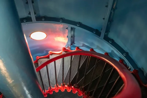 Metal Stairs Lighthouse Cosmetic Repair Lighthouse Estonian Island Kihnu — Stock Photo, Image