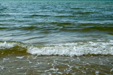 Letonya 'da Baltık Denizi kıyısında küçük dalgalar.