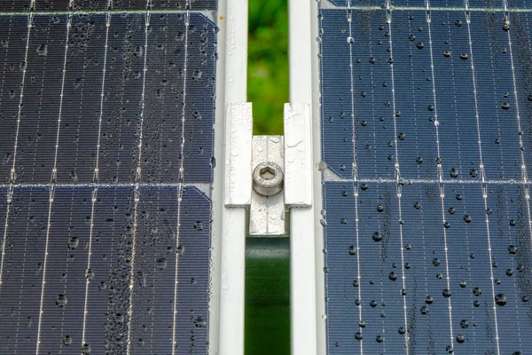 Solpanel Med Nanobeläggning Förnybar Energi Från Solen Grön Energi Koncept Royaltyfria Stockfoton