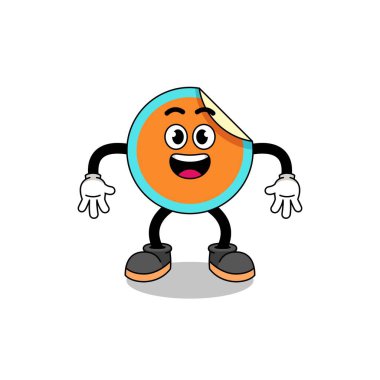 Şaşırmış jest ve karakter tasarımı içeren etiket karikatürü