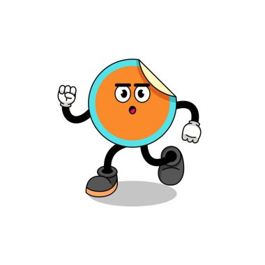 çalışan etiket maskotu illüstrasyonu, karakter tasarımı