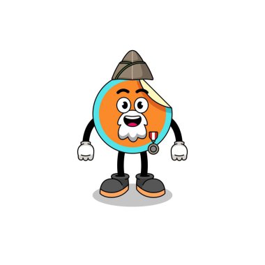 Gazi karakterli, karakter tasarımlı bir çıkartma.