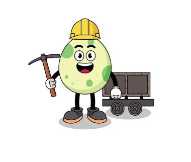 Benekli yumurta madencisinin maskotu, karakter tasarımı