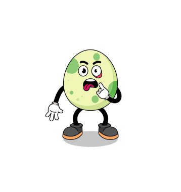 Karakter tasarımı: Benekli yumurtanın dili çıkmış, karakter tasarımı