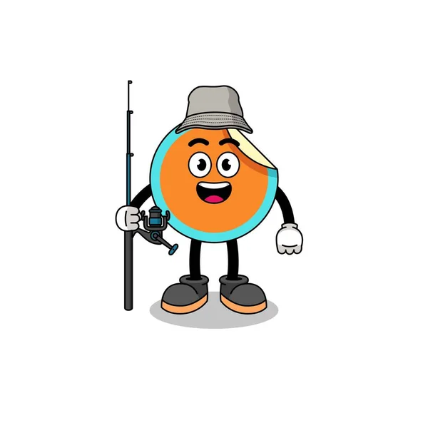Mascot Illustration Sticker Fisherman Character Design — 스톡 벡터