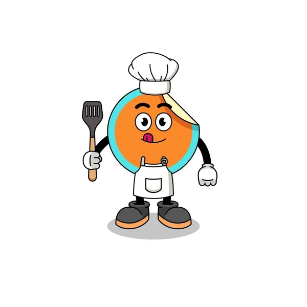Mascotte Illustration Chef Autocollant Character Design — Image vectorielle