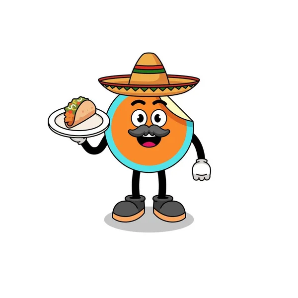 Desenhos Animados Personagem Adesivo Como Chef Mexicano Design Personagem — Vetor de Stock