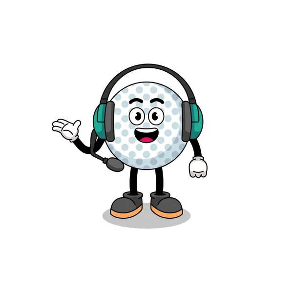 Mascot Ілюстрація Яча Гольфу Обслуговування Клієнтів Дизайн Персонажів — стоковий вектор
