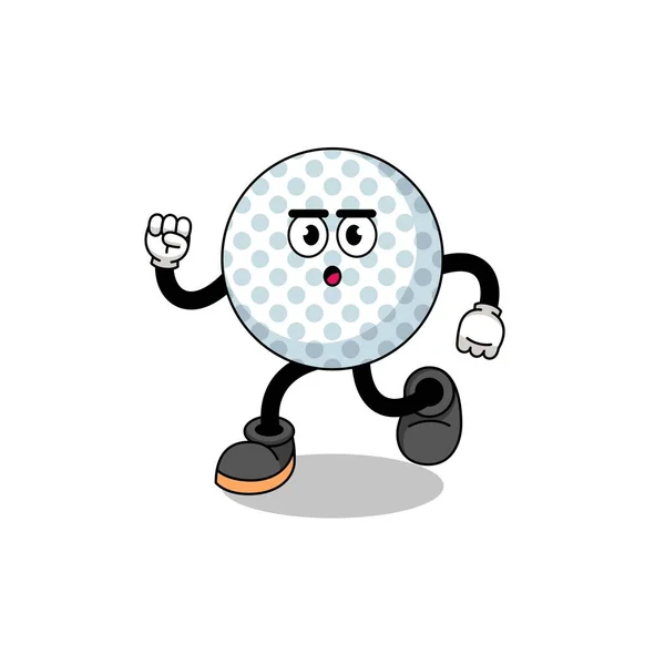 stock vector running golf ball mascot illustration , character design