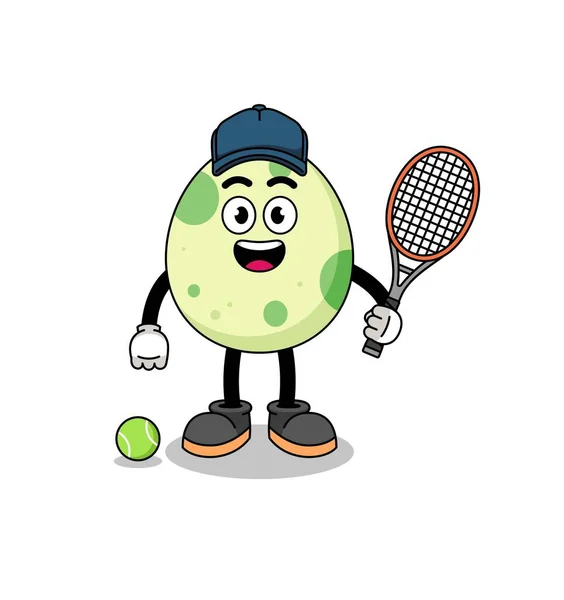 テニス選手としての卵のイラストやキャラクターデザインを発見し — ストックベクタ