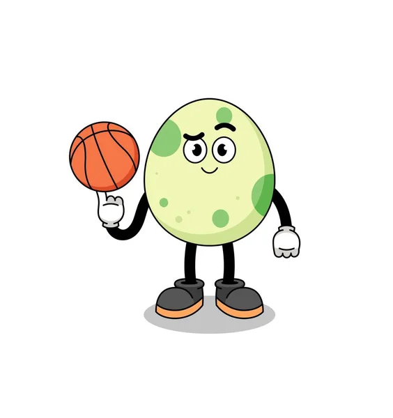 Illustration Oeuf Tacheté Tant Que Joueur Basket Ball Character Design — Image vectorielle