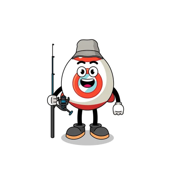 Mascot Illustration Rocket Fisherman Character Design — Stock Vector