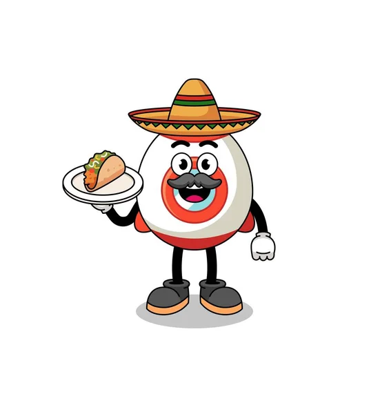 Desenhos Animados Personagem Foguete Como Chef Mexicano Design Personagem — Vetor de Stock