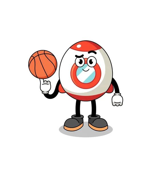 Illustration Fusée Tant Que Joueur Basket Ball Character Design — Image vectorielle