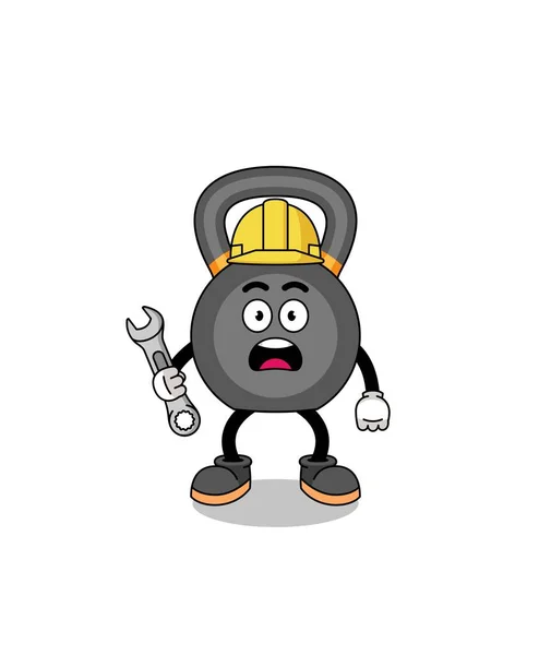 Personagem Ilustração Kettlebell Com Erro 404 Design Personagem Vetores De Stock Royalty-Free