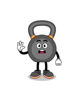 Kettlebell çizgi film çizimi Stop hand, karakter tasarımı